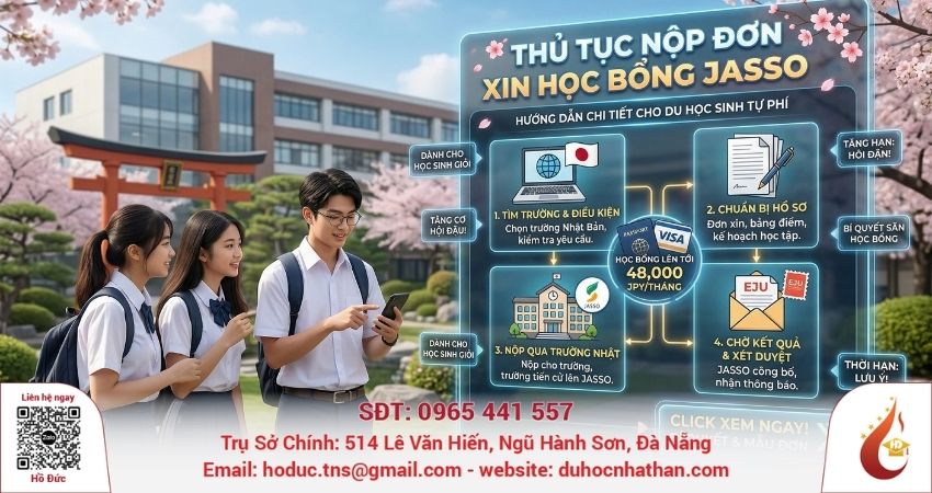 Thủ tục nộp đơn xin học bổng JASSO