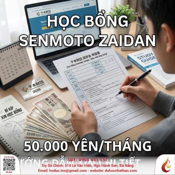 Cách Xin Học Bổng Senmoto Zaidan Nhận 50.000 Yên/Tháng 2026