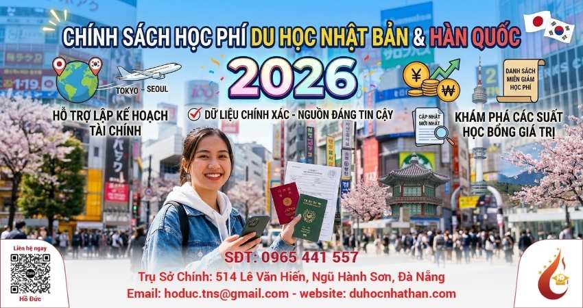 Chính Sách Học Phí Du Học Nhật Bản & Hàn Quốc 2026