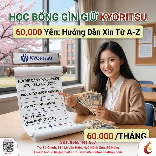 Hướng Dẫn Xin Từ A-Z: Học Bổng Gìn Giữ Kyoritsu 60.000 ¥