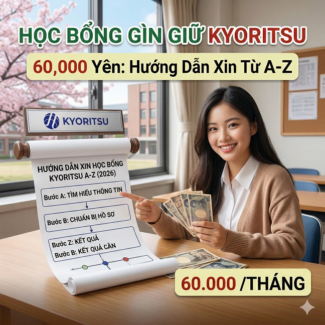 Học Bổng Gìn Giữ Kyoritsu 60.000 Yên: Hướng Dẫn Xin Từ A-Z