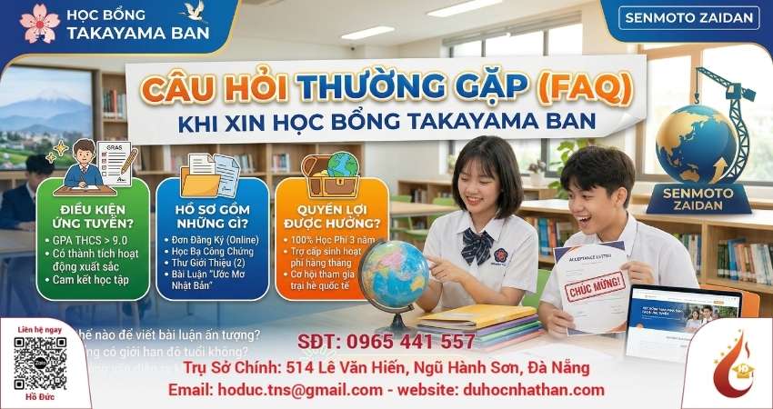Câu hỏi thường gặp (FAQ) khi xin Học bổng Takayama