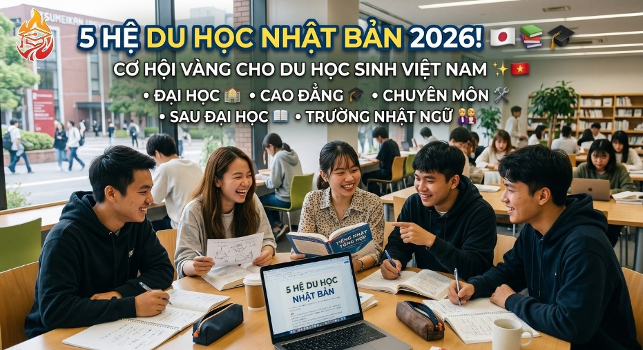 5 hệ du học Nhật Bản 2026 tổng quan