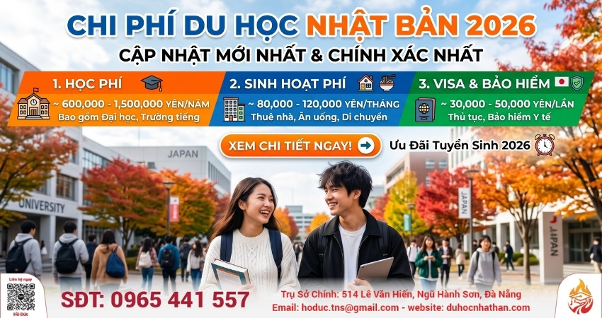 Chi Phí Du Học Nhật Bản 2026: Liệt Kê Tiết Từng Khoản