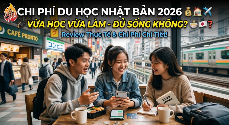 chi phí du học Nhật Bản vừa học vừa làm 2026 thu chi thực tế