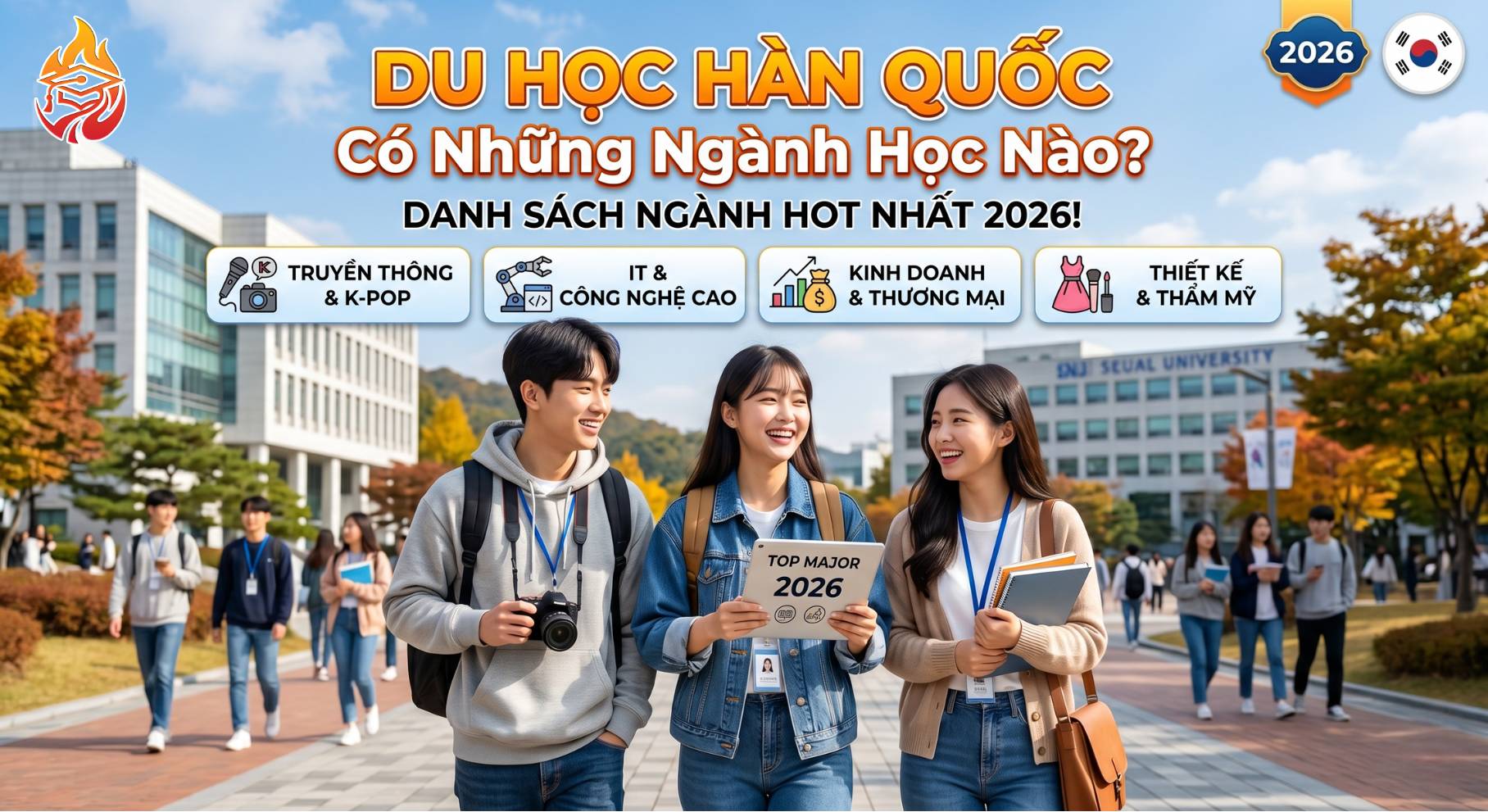 du học Hàn Quốc có những ngành học nào 2026