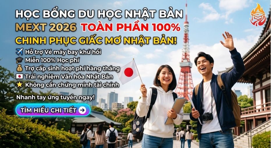 học bổng du học Nhật Bản 2026 MEXT
