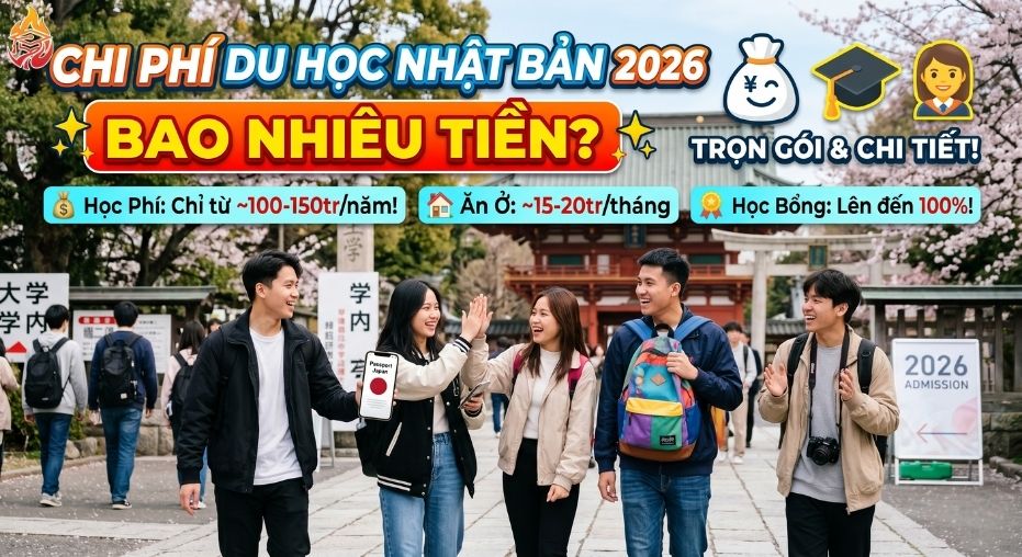 chi phí du học Nhật Bản 2026 bao nhiêu tiền