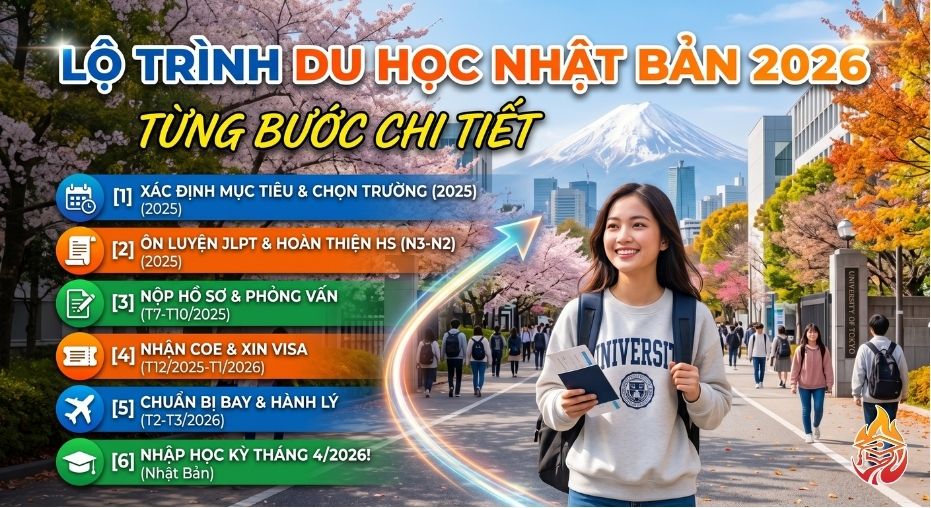 lộ trình du học Nhật Bản 2026 từng bước