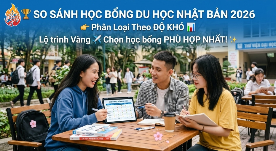 so sánh học bổng du học Nhật Bản 2026