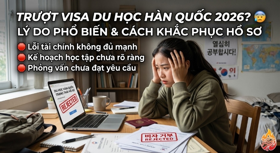 lý do trượt visa du học Hàn Quốc 2026 cách khắc phục hồ sơ