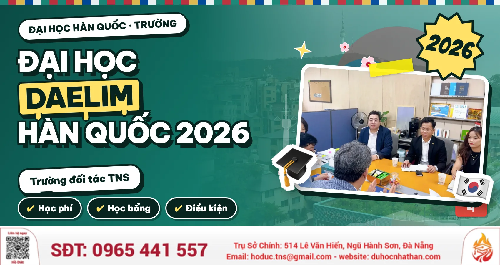 Đại Học Daelim Hàn Quốc 2026: Học Phí, Hồ Sơ, Visa