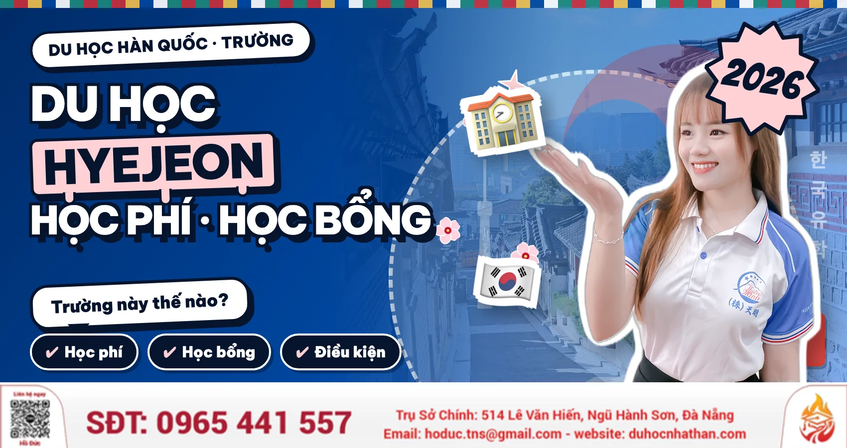 Du Học Hyejeon College Hàn Quốc 2026: Học Phí, Hồ Sơ, Visa