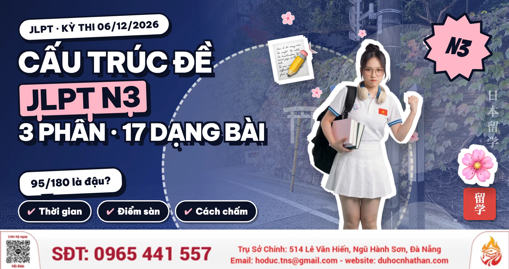 Cấu Trúc Đề Thi JLPT N3: 3 Phần, 17 Dạng Bài, Cách Chấm