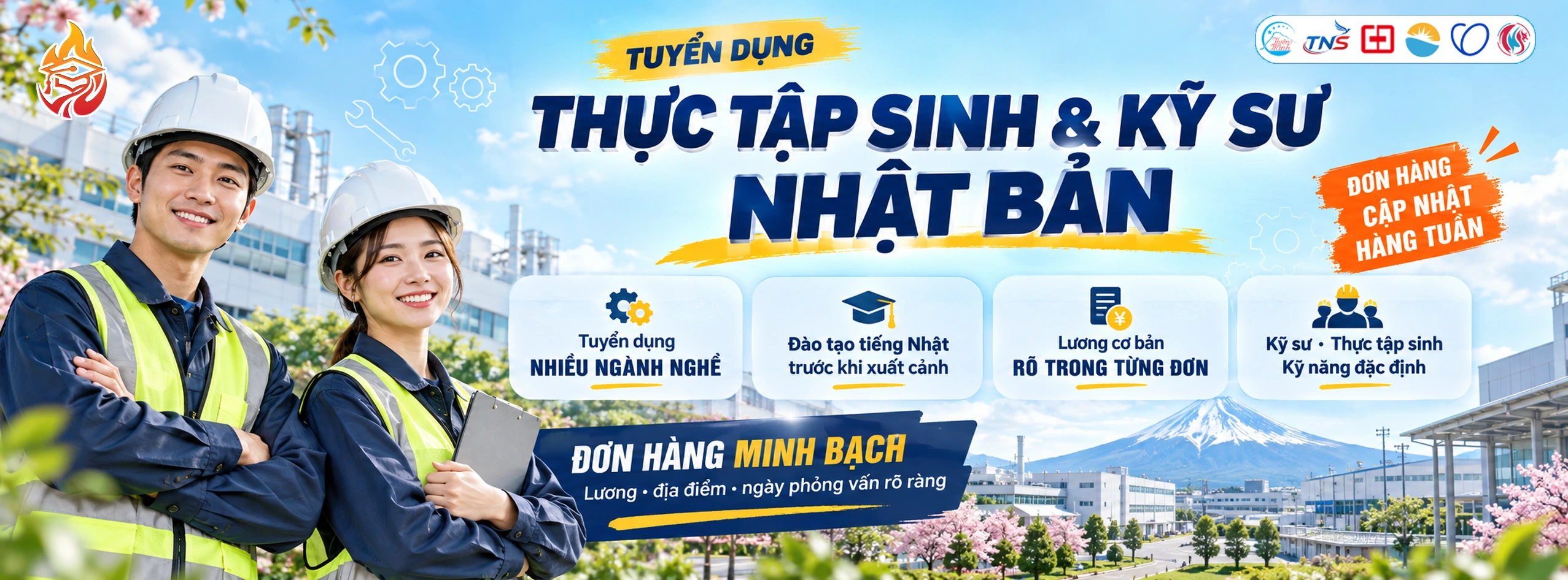 TNS GROUP tuyển dụng thực tập sinh và kỹ sư Nhật Bản: nhiều ngành nghề, đào tạo tiếng Nhật trước xuất cảnh, đơn hàng minh bạch lương địa điểm ngày phỏng vấn rõ ràng
